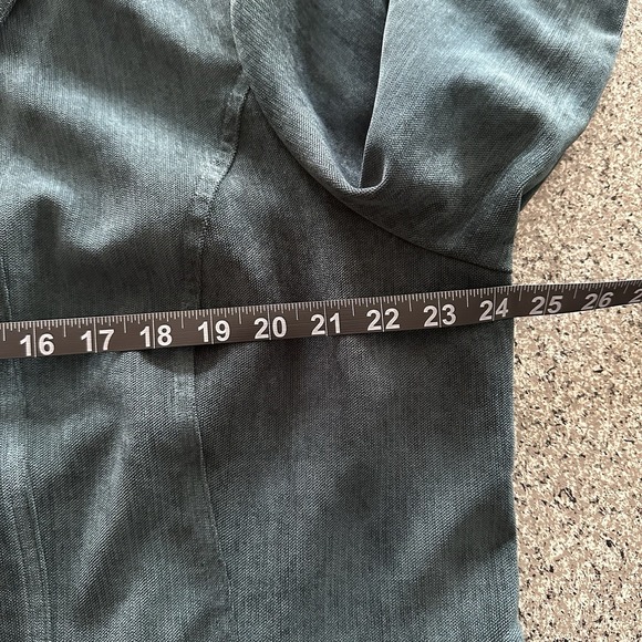 CJ Banks Jacket Womens 1X Suede‎ Velvet Full Zip Collar Blazer Green - Picture 5 of 7